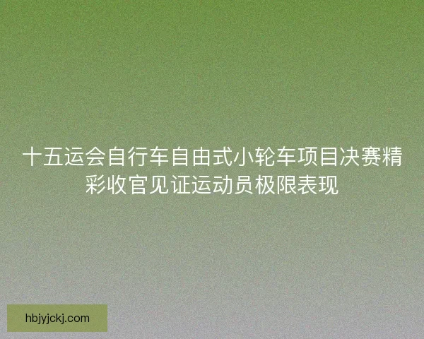 十五运会自行车自由式小轮车项目决赛精彩收官见证运动员极限表现